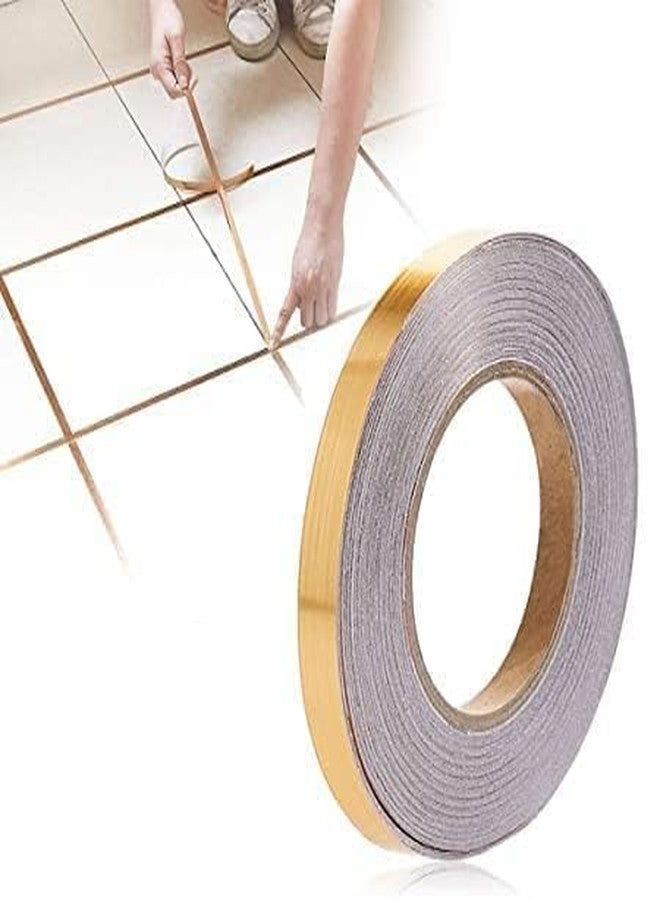 ZURITY Ceramic 50M Home Tile Reusable Self-Adhesive Sticker Waterproof Gap Sealing Tape Strip Adhesive Tile Decoration Floor Tape For Floor And Wall(1Cm X 50M) Gold. - Image 1